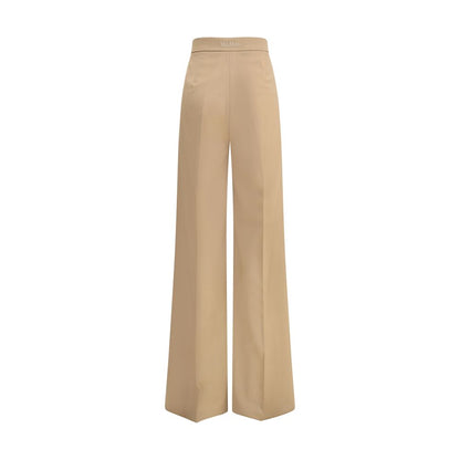 Max Mara Beige Fleece Wool Casual Pants