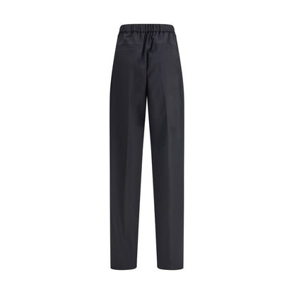 Max Mara Black Fleece Wool Casual Pants