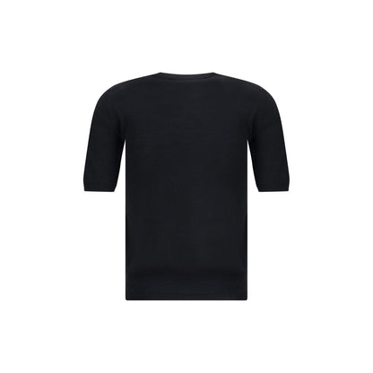 Max Mara Black Fleece Wool Top