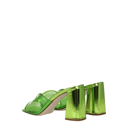 Miu Miu Green Plexiglass Platform Sandals with leather sole and mid heels, open toe design, style code F76693, casual fashion footwear.