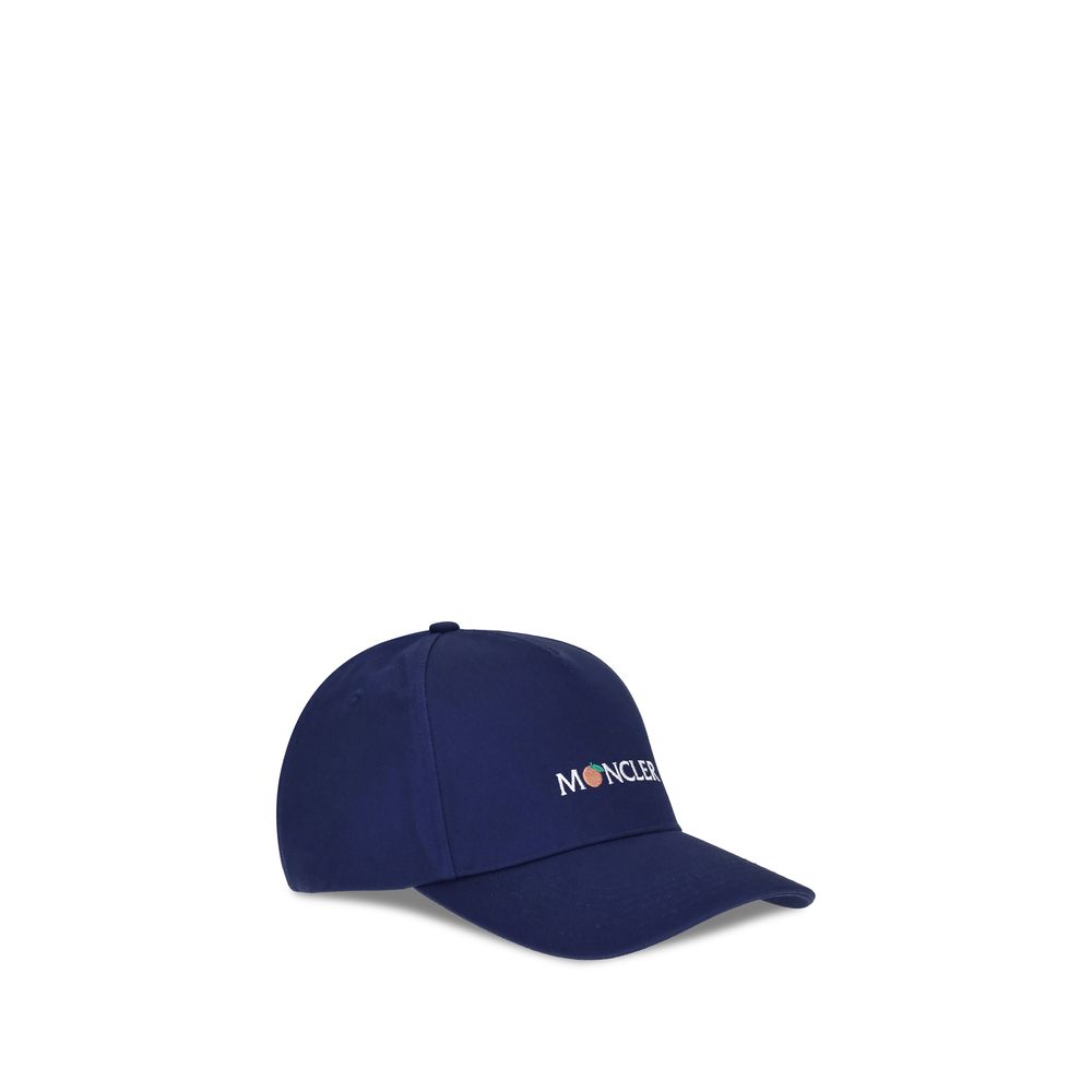 Moncler x Donald Glover Blue Cotton Cap (Baseball Hat), made from durable gabardine with unique logo, AW25 collection.