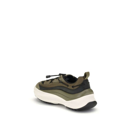 Rear view of Moon Boot Bicolor Polyester Athletic Sneakers with thick sole and tubular laces.