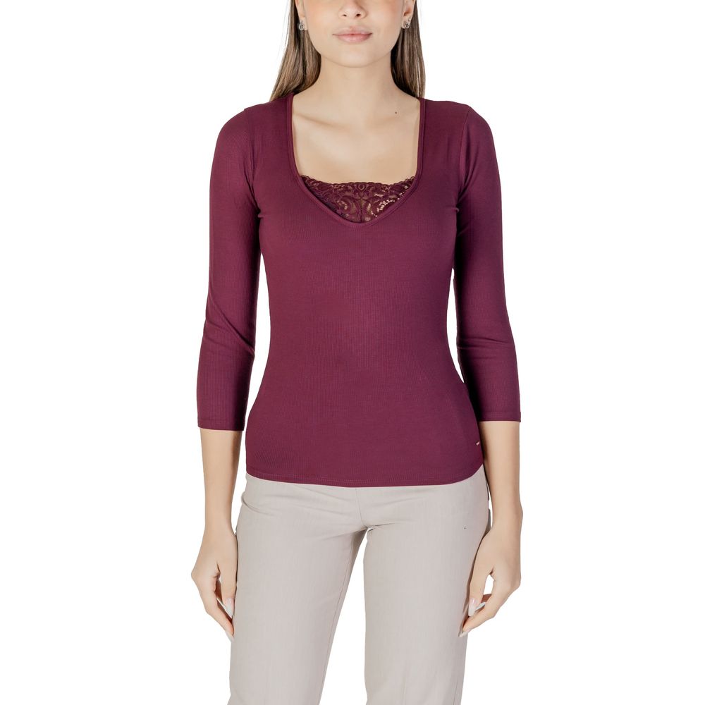Morgan De Toi Purple Viscose Long Sleeve T-Shirt