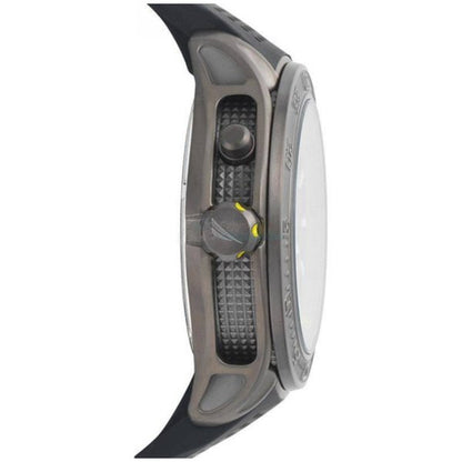 Side view of NAUTICA Mod. NAPBRW003 wristwatch, quartz analog, 44mm case, mineral dial, 20 ATM water resistance, gent bracelet.