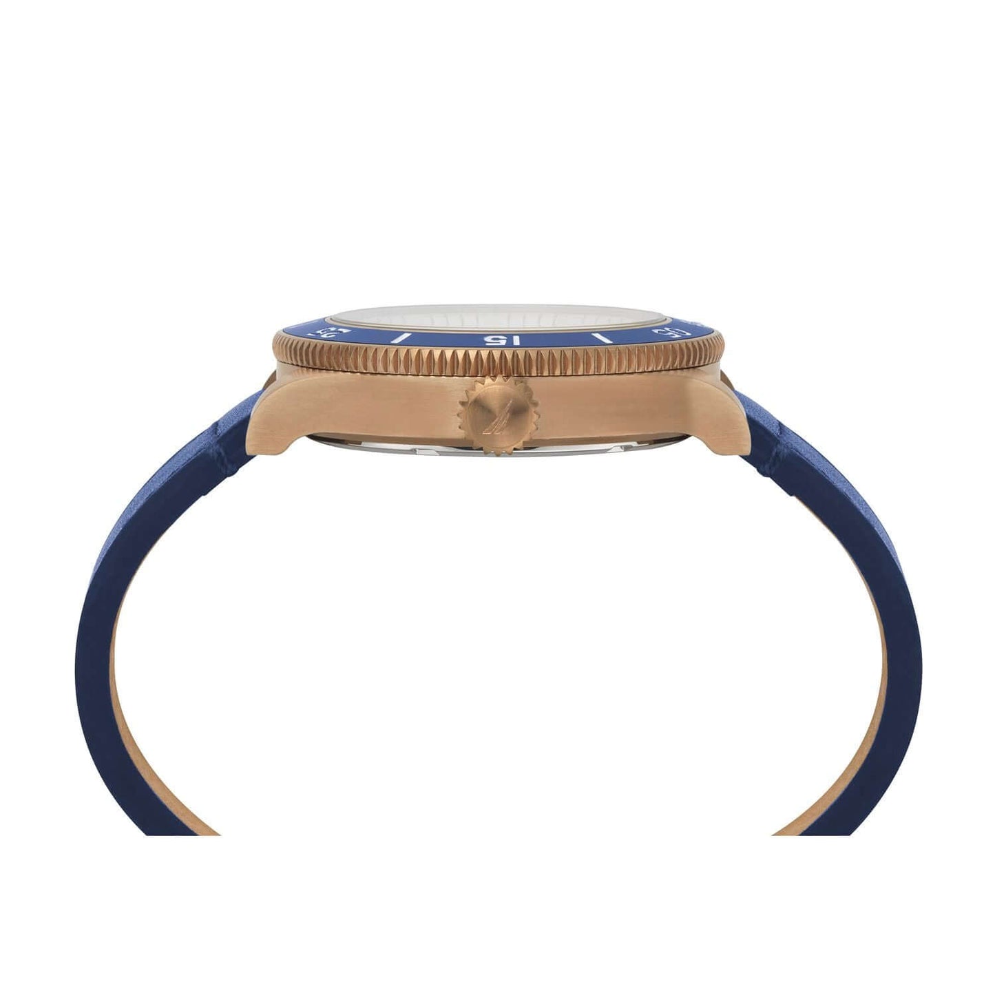 NAUTICA Mod. NAPHST003 watch side view, quartz analog movement, 44mm case, mineral dial, water resistant 10 ATM.