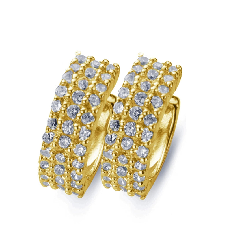 Gold studded earrings NEW BLING Mod. 9NB-0104 with diamond accents, showcasing luxury and elegance in jewelry design.