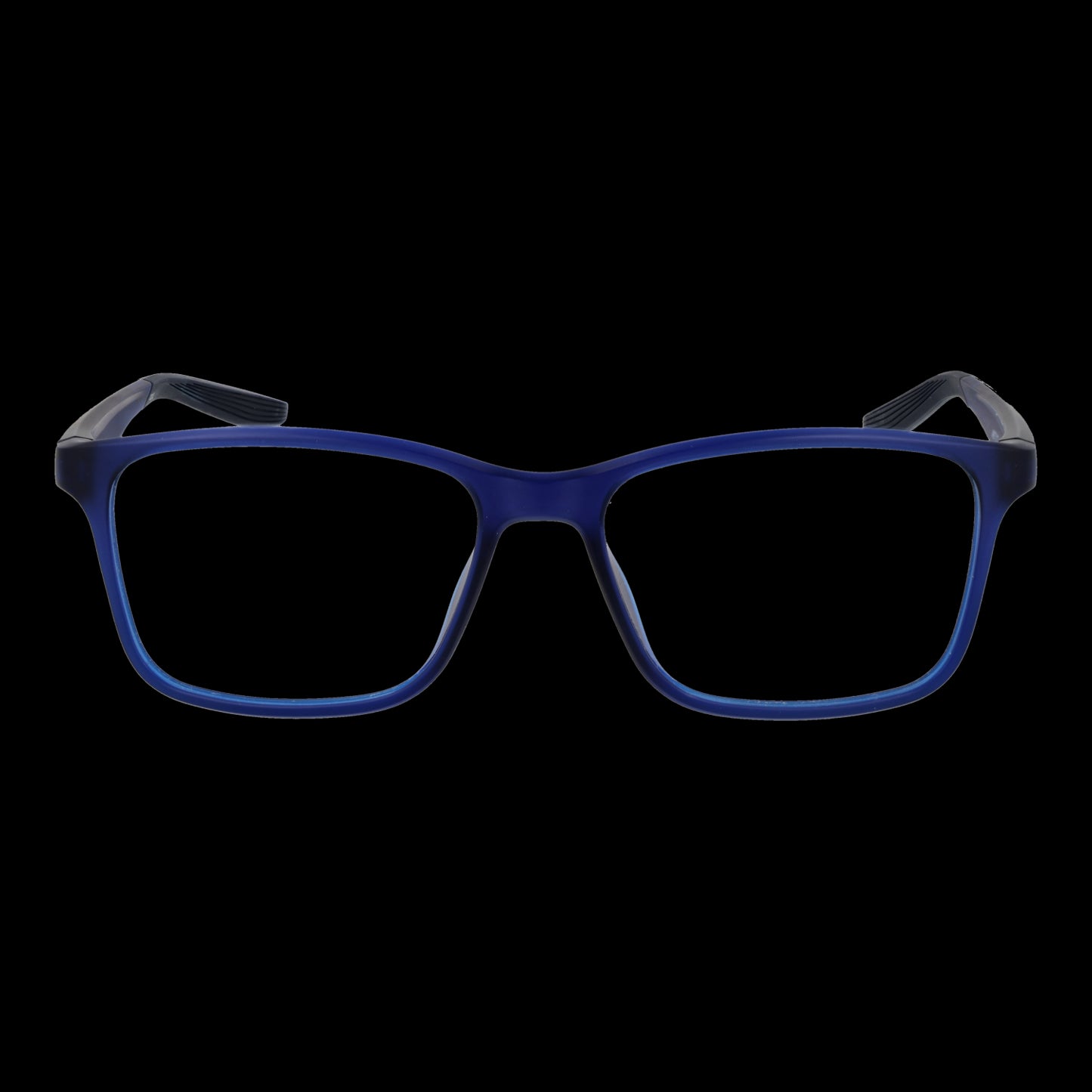 NIKE MOD. NIKE 7117 54414 eyeglasses for gent in navy blue color on black background, stylish and modern design