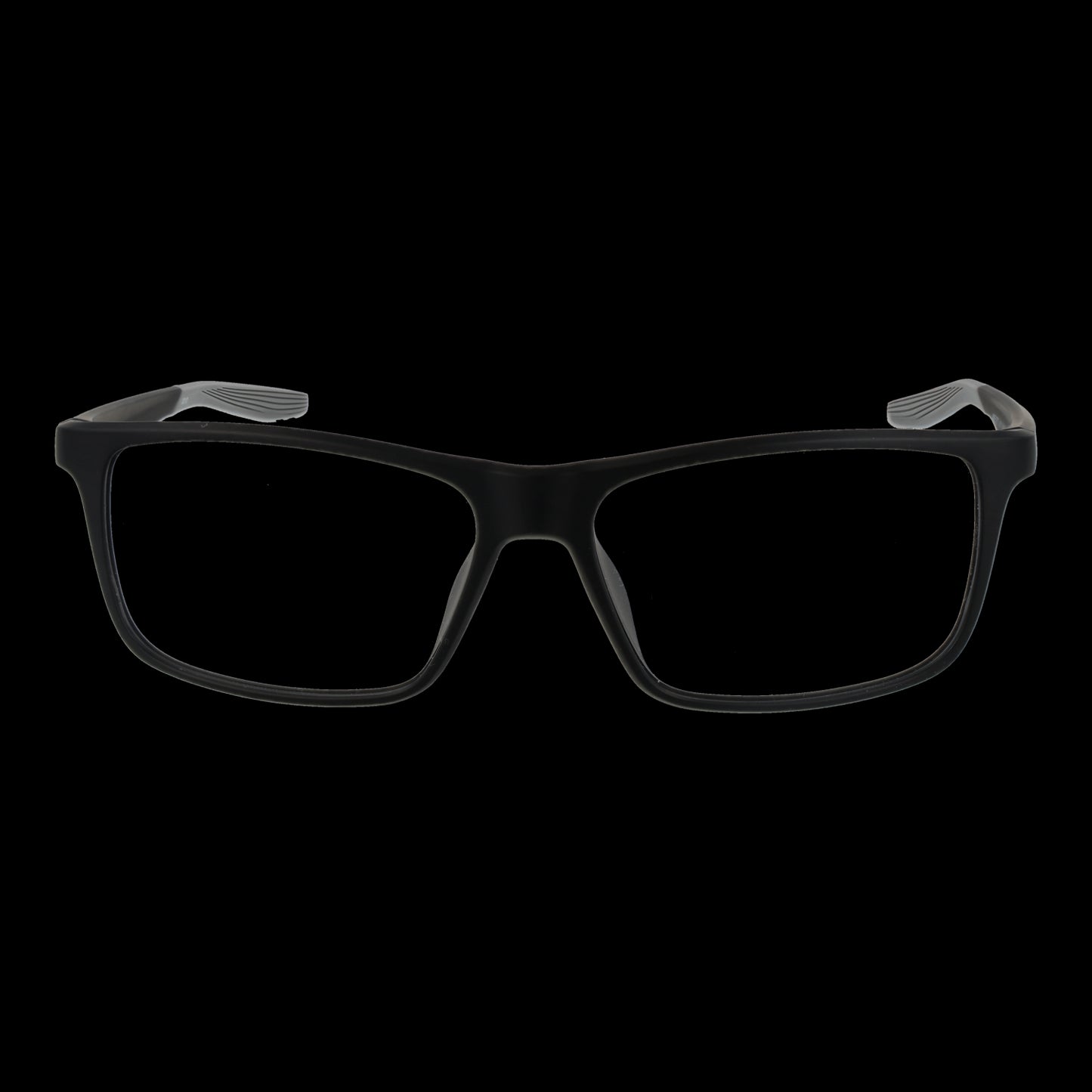 NIKE MOD. NK7272 56001 eyeglasses for gentlemen, sleek black frame, frontal view.