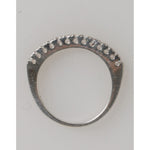 Nialaya Sterling Silver 925 Band Pave CZ Crystal Eternity Ring, women's elegant half-eternity design, clear cubic zirconia crystals.