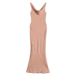 Norma Kamali Dresses Beige golden brown cowl neck sleeveless Maria gown with flared hem and full lining.