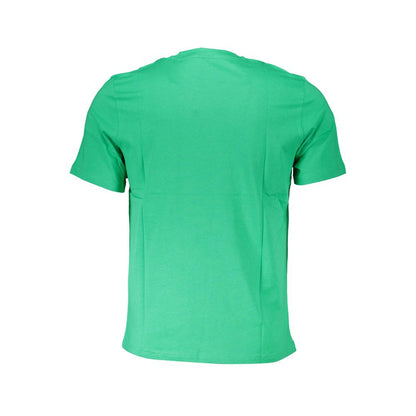 North Sails Green Cotton T-Shirt with short sleeves and crew neck, featuring a logo print design