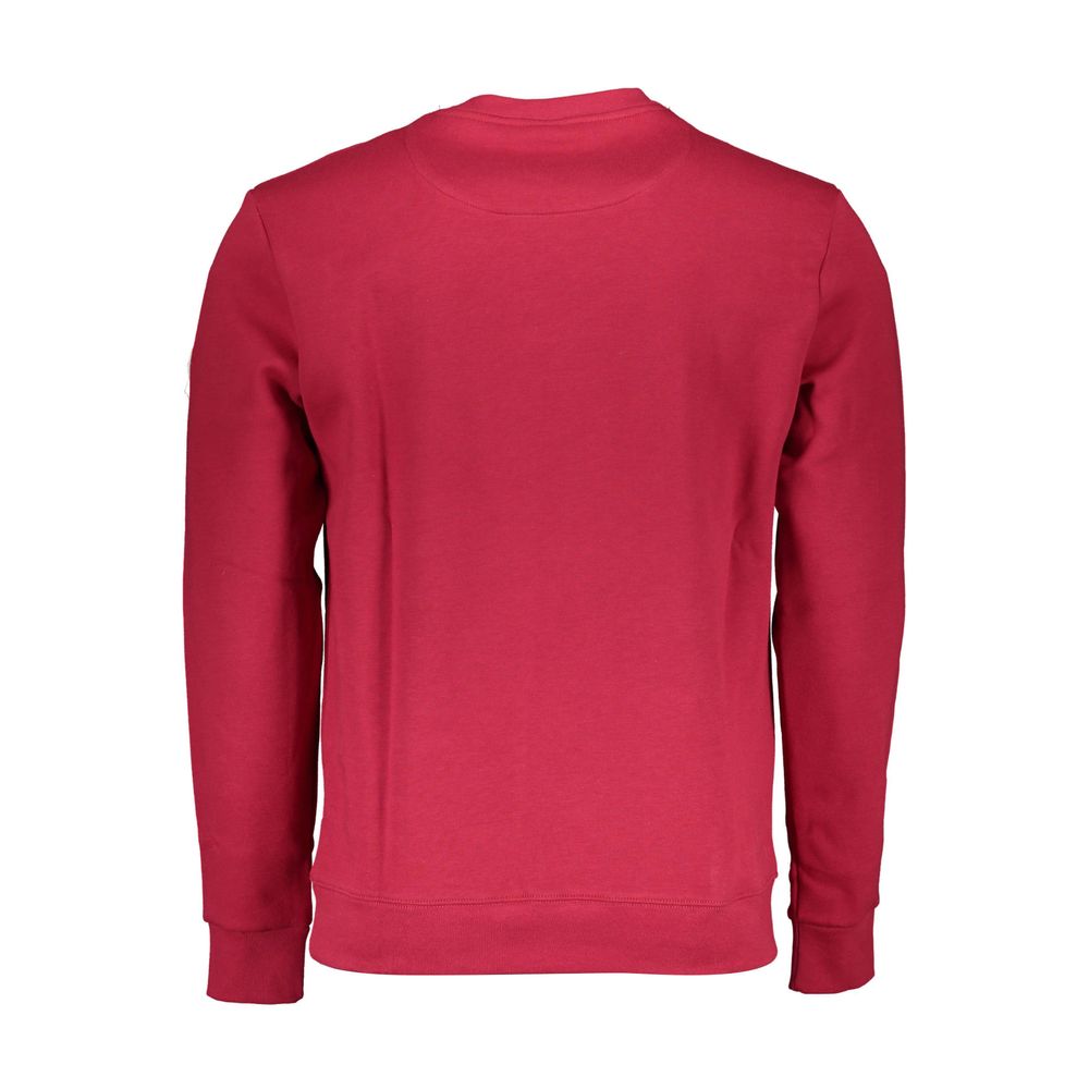 Rear view of North Sails Red Cotton Men Sweater showcasing its classic design and modern appeal.