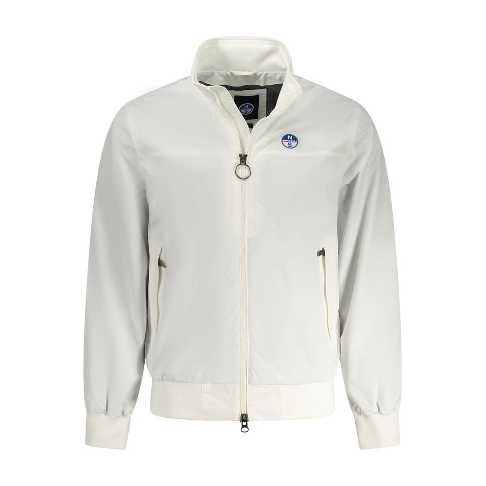 North Sails White Polyamide Men Jacket with zip closure and pockets for modern style