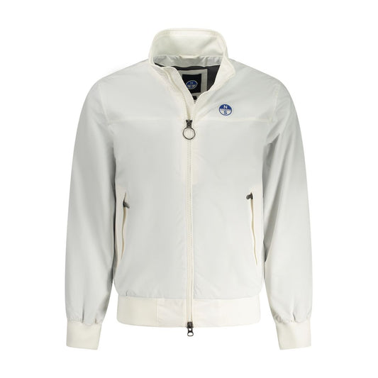 North Sails White Polyamide Men Jacket with zip closure and pockets for modern style