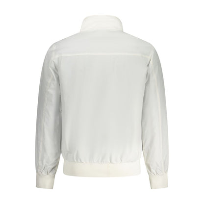 Back view of the North Sails White Polyamide Men Jacket, featuring a sleek design with a subtle maritime branding.