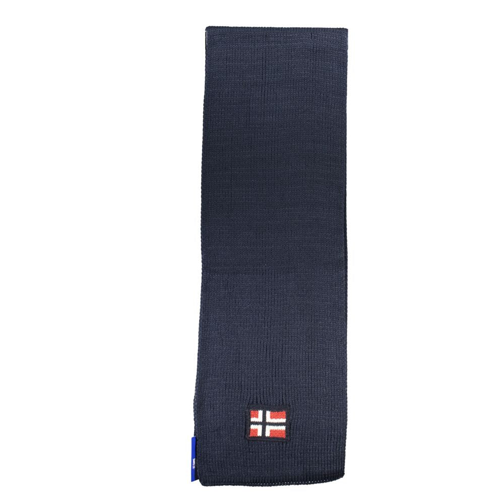 Norway 1963 Blue Marabou Men Scarf with embroidery and logo, luxury design for sophisticated style.