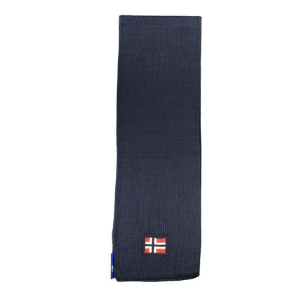 Norway 1963 Blue Marabou Men Scarf with embroidery and logo, luxury design for sophisticated style.