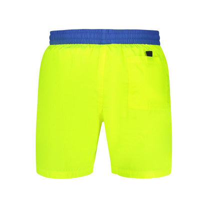 Norway 1963 Yellow Polyamide Swimwear with elastic waist, laces, and contrasting details, featuring 3 pockets and print logo.