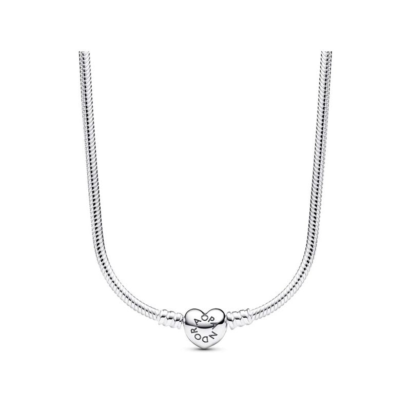 PANDORA JEWELRY Mod. 393091C00-45 silver necklace for ladies, featuring elegant design with official packaging.