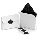 PANDORA JEWELRY Mod. 393206C01-45 gift packaging with black tissue and logo stickers.