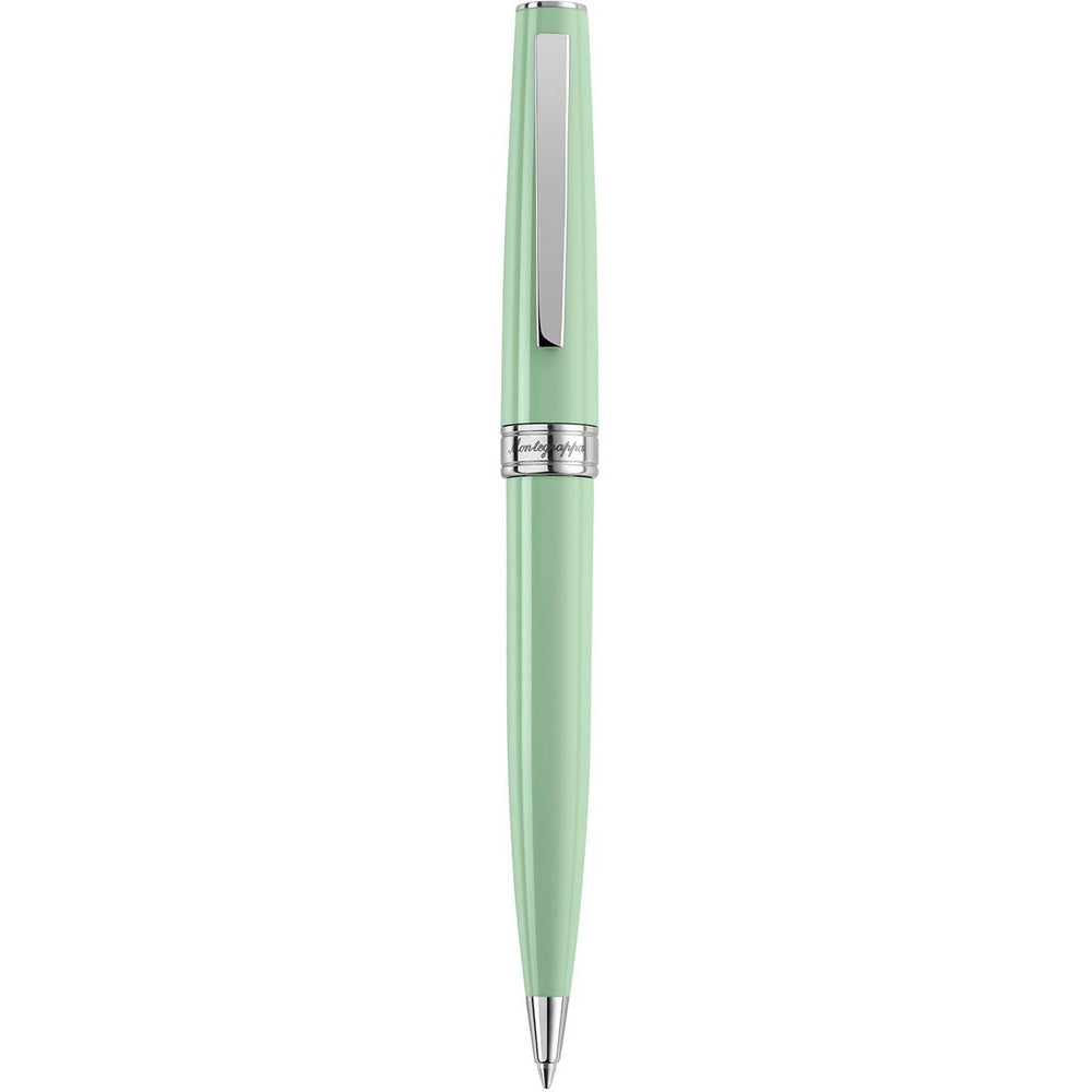 PENNE MONTEGRAPPA MOD. ISA1RBAG luxury mint green pen with silver accents, elegant writing instrument for professionals.