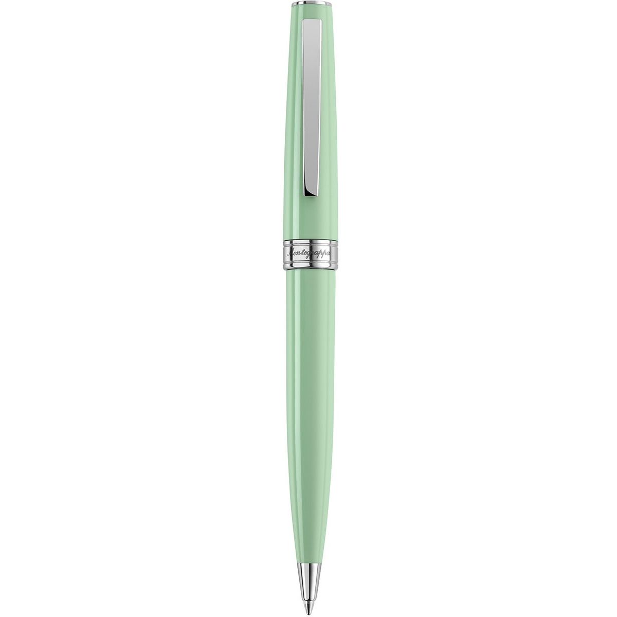PENNE MONTEGRAPPA MOD. ISA1RBAG luxury mint green pen with silver accents, elegant writing instrument for professionals.