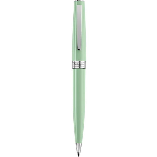 PENNE MONTEGRAPPA MOD. ISA1RBAG luxury mint green pen with silver accents, elegant writing instrument for professionals.