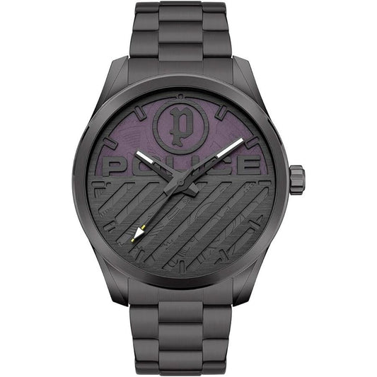 POLICE Mod. GRILLE quartz wristwatch, 48mm SS IP Gun case, water resistant 3 ATM, mineral dial, gents, official box packaging.