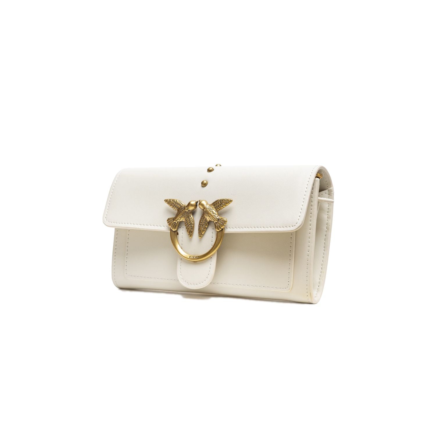PINKO White Leather One Simply Love Mini Bag