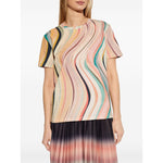 PS By Paul Smith T-shirts and Polos MultiColour - Light pink crew neck short sleeve cotton t-shirt with swirl pattern.