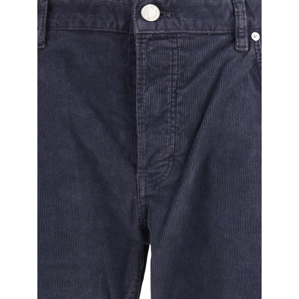 PT Torino Blue Cotton Casual Pants