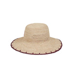 Paul Smith Paisley straw hat with beige color, unique hand-finished design, and contrasting edge, showcasing elegance and style.