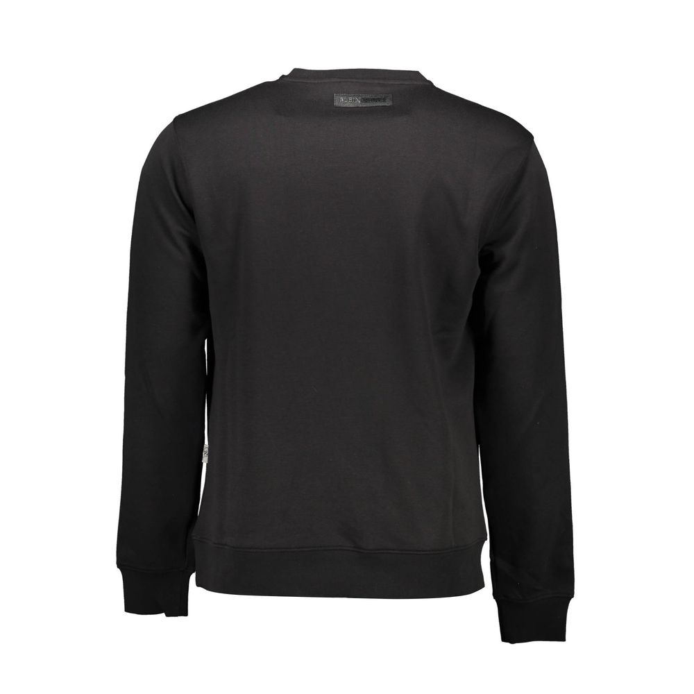 Back view of Plein Sport Black Cotton Men Sweater showing sleek design and premium fabric.