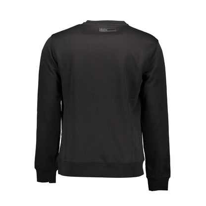 Back view of Plein Sport Black Cotton Men Sweater showing sleek design and premium fabric.