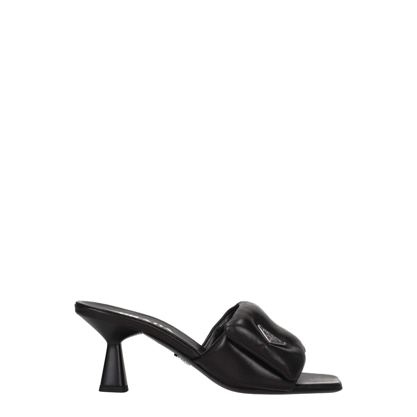 Prada Black Leather Platform Sandals