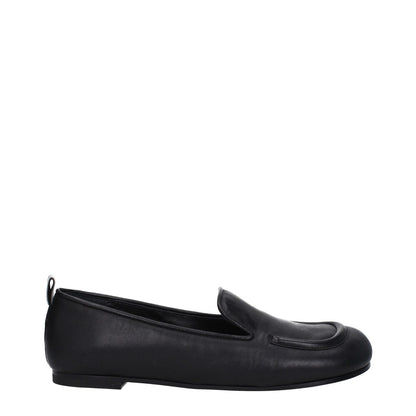 Premiata Black Leather Slip-On Loafers