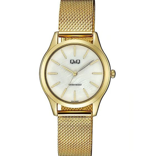 Q&Q Mod. LADY ONLY TIME quartz wristwatch, 33mm metal case, mesh strap, water resistant up to 3 ATM, in official packaging.