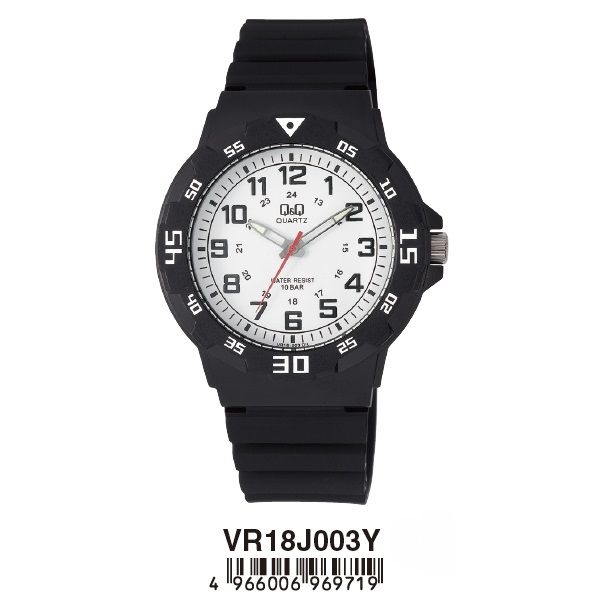 Q&Q FASHION Mod. VR18J003Y wristwatch with quartz movement, 10 ATM water resistance, plastic case and strap, in official packaging.