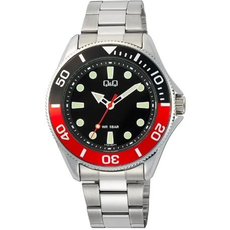 Q&Q Mod. GENT DIVER BLACK & RED WATCHES