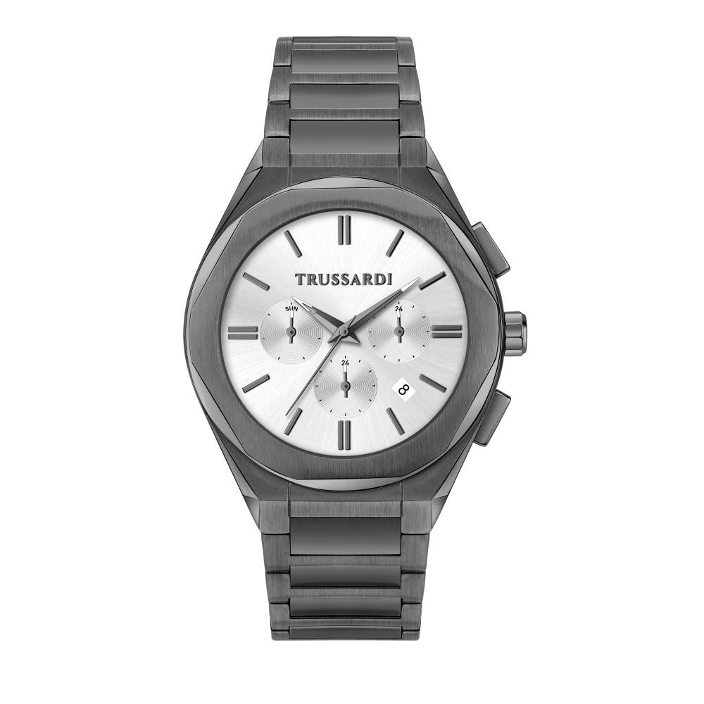Luxury watch TRUSSARDI MOD. BIG with silver strap and chronograph features