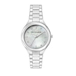 TRUSSARDI MOD. SMALL wristwatch, 32 mm silver case, mother of pearl dial, quartz movement, ladies' timepiece
