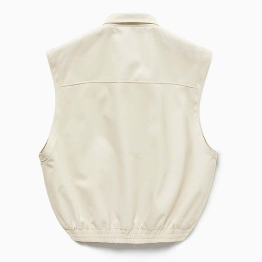 1989 STUDIO Light cream gabardine zip up vest S03UBC001FAB001/Q_1989-4200_102