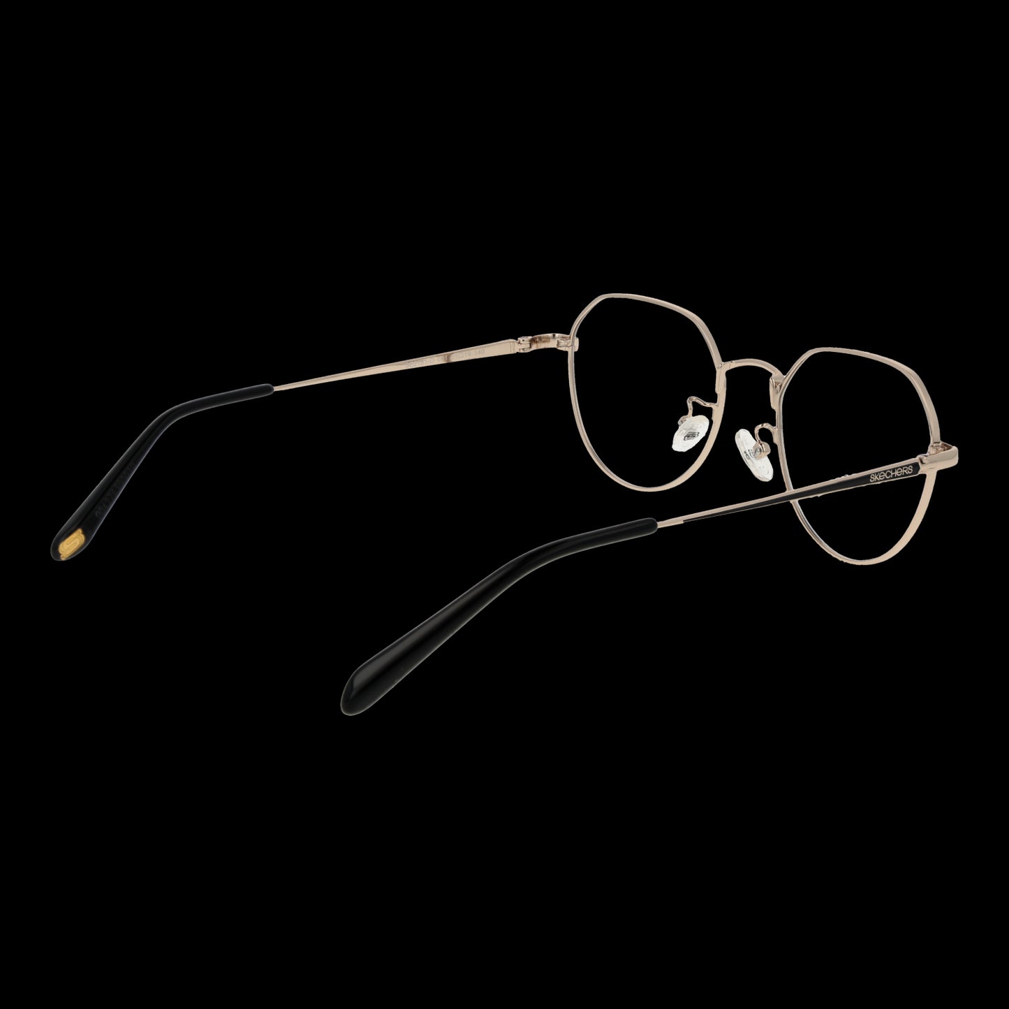 SKECHERS MOD. SE2181-D 51001 stylish women's glasses with gold frame on black background.