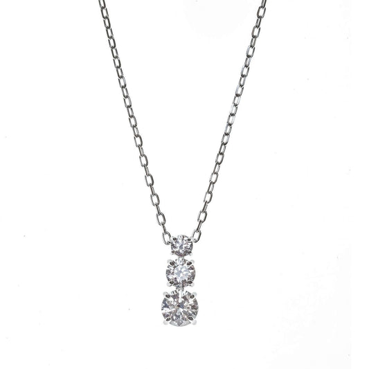 SWAROVSKI Mod. 5414970 pendant necklace, Attract Trilogy design, round cut crystals, rhodium plated, symbolizes eternal love