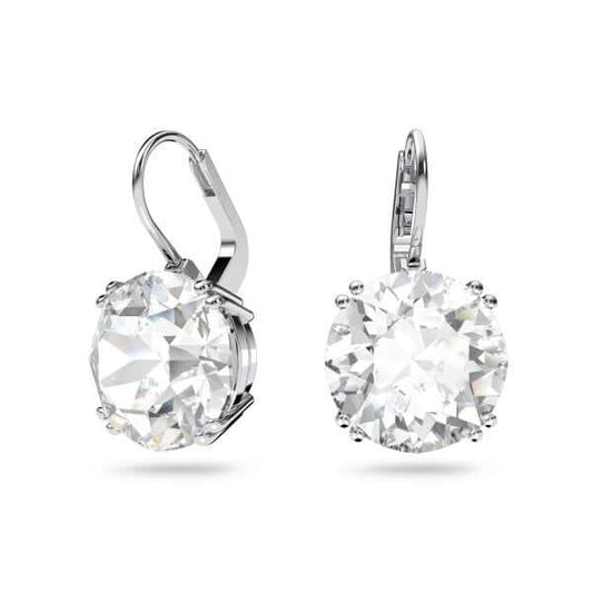 Swarovski crystal earrings, SWAROVSKI Mod. 5628351, silver 925°, quartz analog, mineral dial, lady's gift in official box.