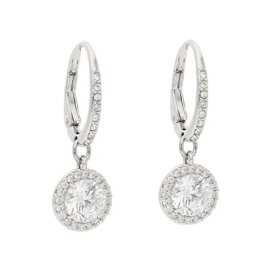 Elegant silver earrings featuring Swarovski crystals, model SWAROVSKI Mod. 5636270, designed for ladies, 5 ATM water resistance.