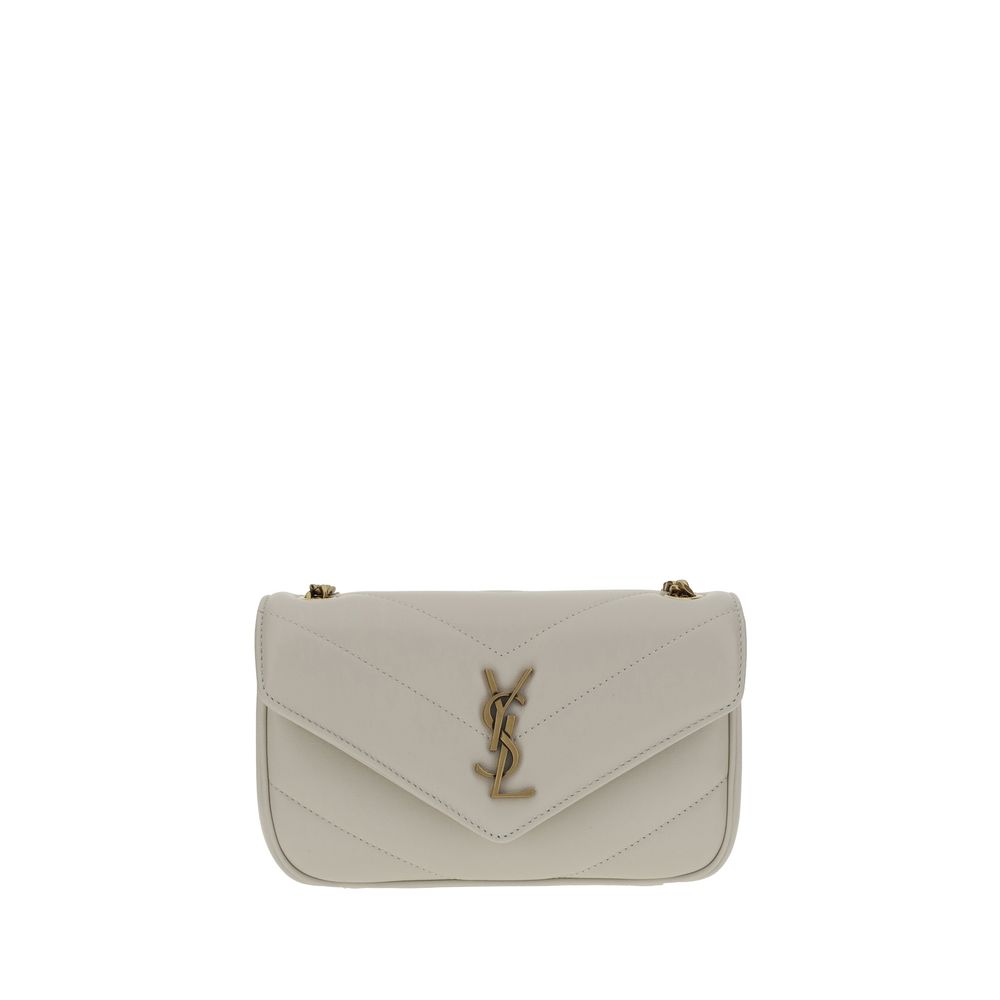 Saint Laurent White Lamb Ovis Aries Aries Shoulder Bag