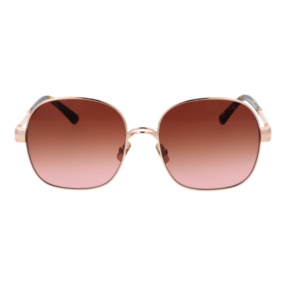 Sandro Rose Gold Acetate Sunglasses for women with round gradient pink lenses and full-rim rose gold acetate frame, UVA & UVB protection.