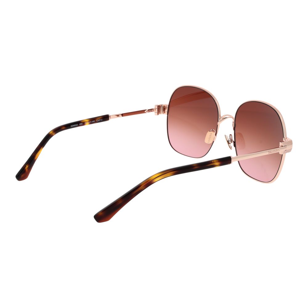 Sandro Rose Gold Acetate Sunglasses with pink gradient lenses and full-rim design, perfect for women. 100% UVA & UVB protection.