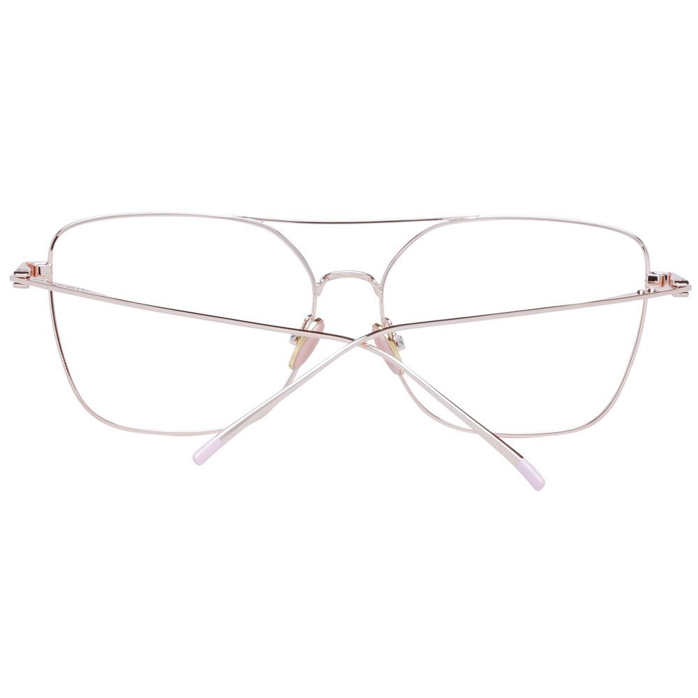 Scotch & Soda Gold Women Glasses Frame in metal square full-rim design with demo lenses, includes branded case. Dimensions: 55x43, bridge 14.